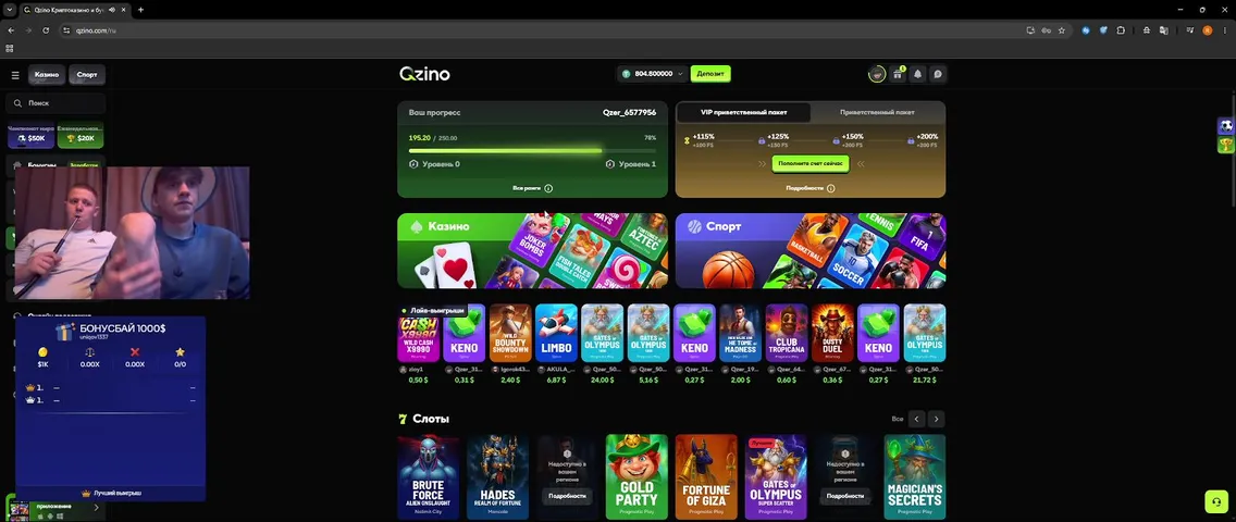 ЗАНОСИМ НА 1000$ БОНУСБАЙ QZINO